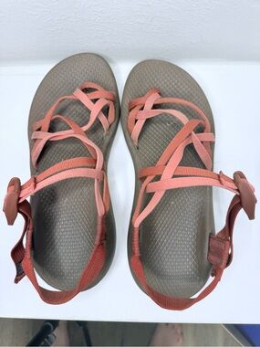 Chaco Women's Coral and Taupe Strappy Sandals